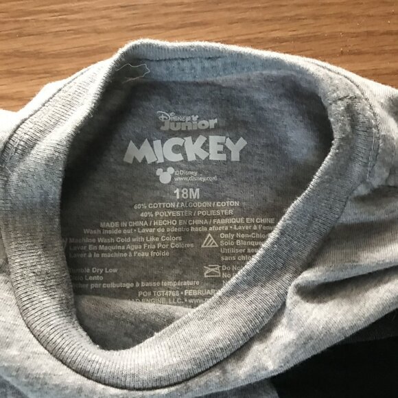 Disney Junior Mickey Mouse Toddler T-Shirt & Hat Set 18M Gray - Picture 4 of 8
